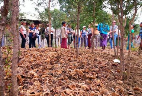 University students learning from the community, with the communit