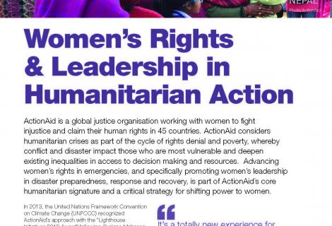 women's rights & Leadership in humanitarian action