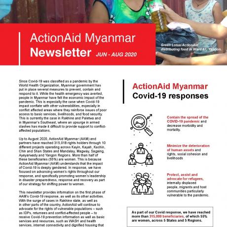 ActionAid Myanmar Newsletter Jun-Aug 2020